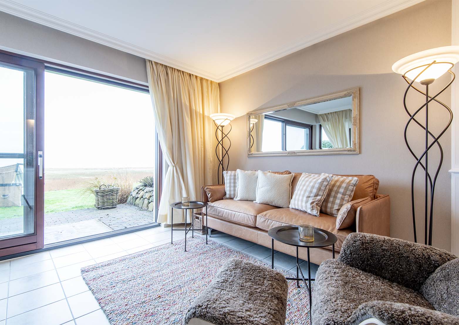 Ferienwohnung Sylt - Feskerdam EG Mitte - Wohnzimmer